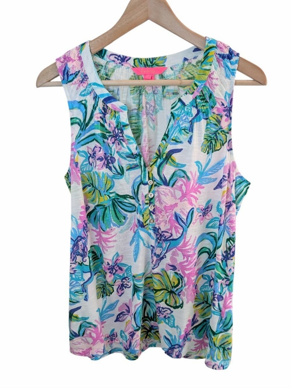 Lilly Pulitzer Essie Tank Top Mermaid In The Shade Medium